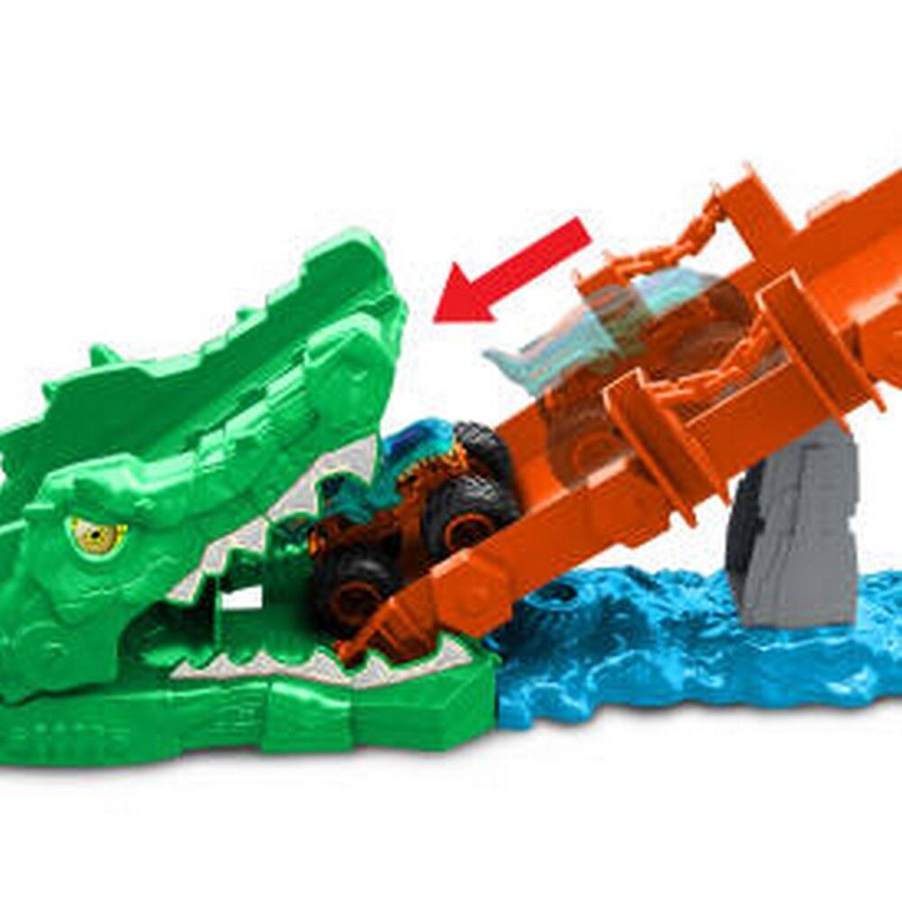 HW Monster Trucks Crocodile  Crash Challenge Playset