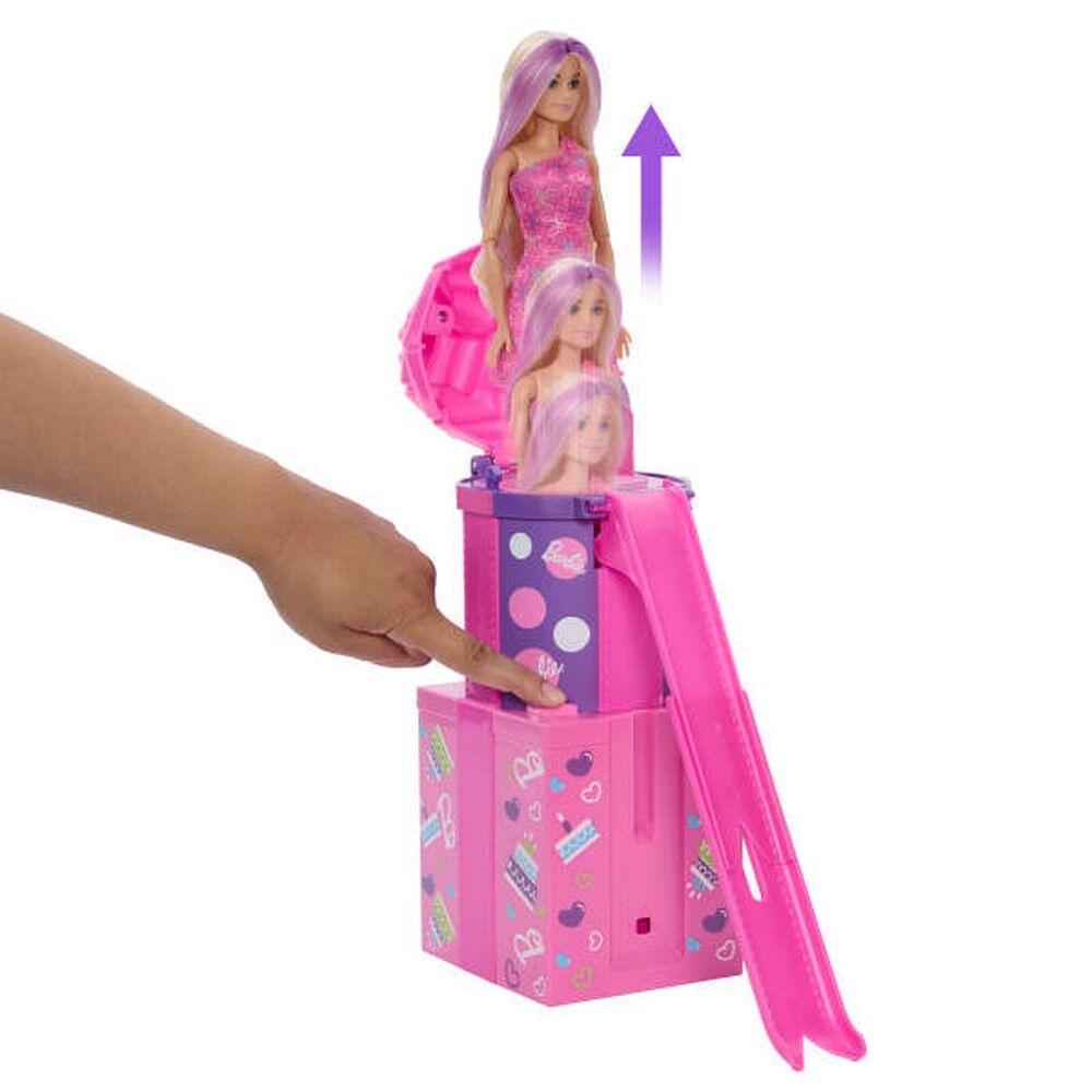 Barbie Rise & Surprise Pet Birthday Doll Playset with Slide & 12 Surprises