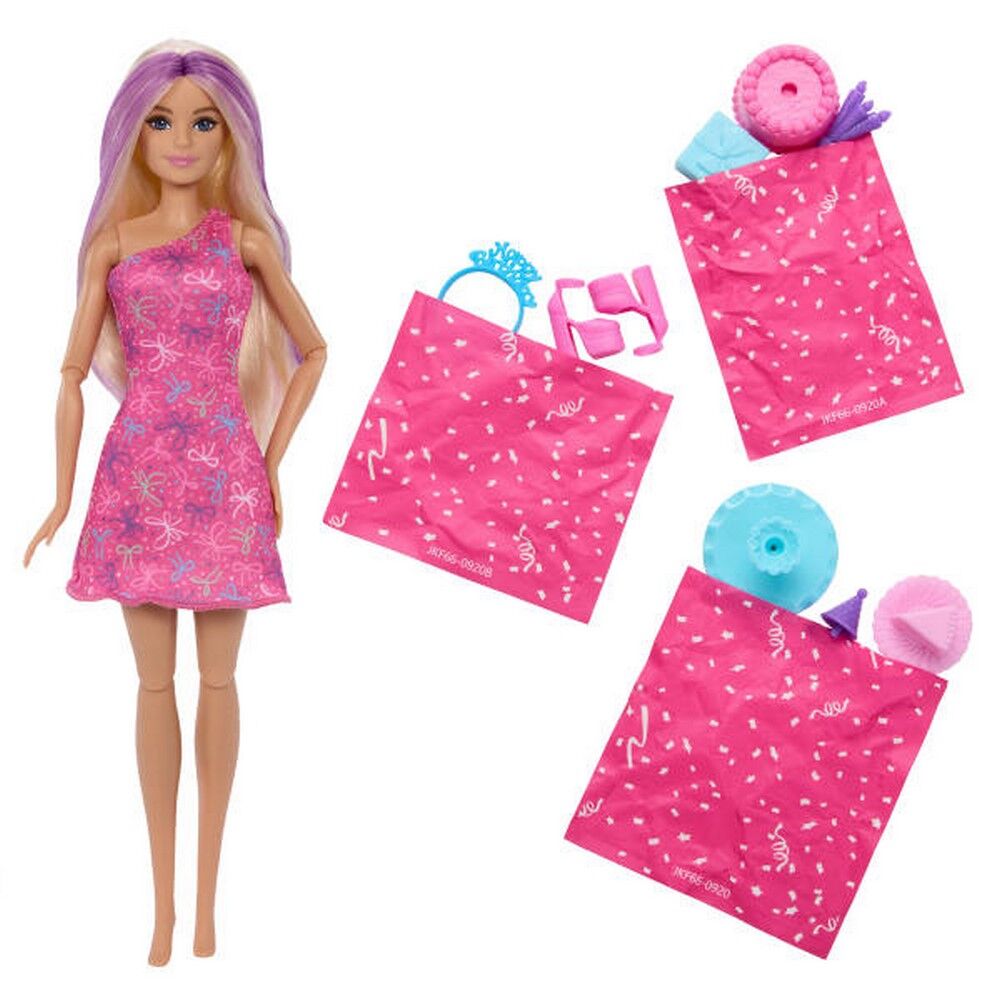 Barbie Rise & Surprise Pet Birthday Doll Playset with Slide & 12 Surprises