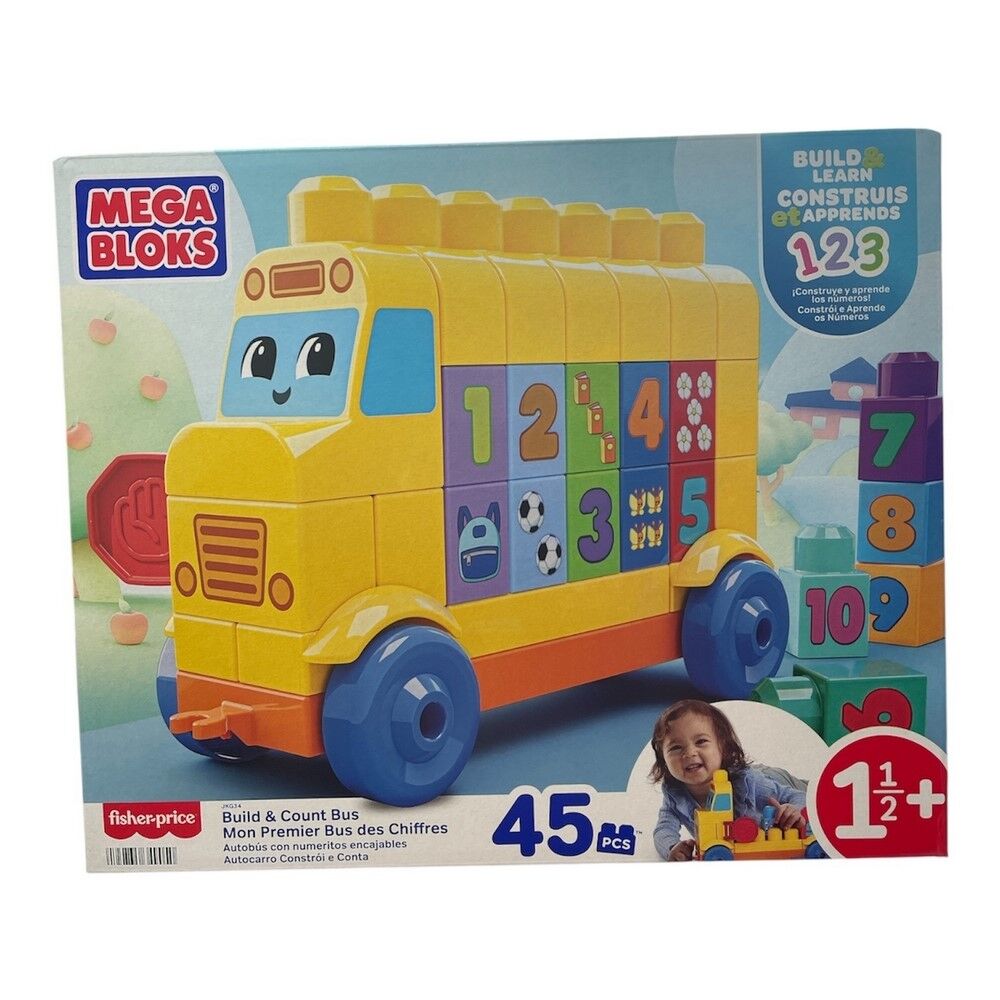 Fisher-Price Mega Bloks Build & Count Bus 45 Pcs