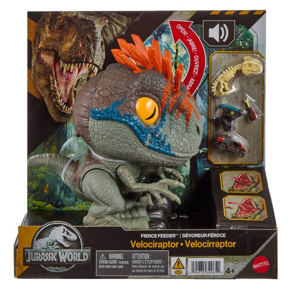 Jurassic World Fierce Feeder Velociraptor Interactive Dinosaur Toy