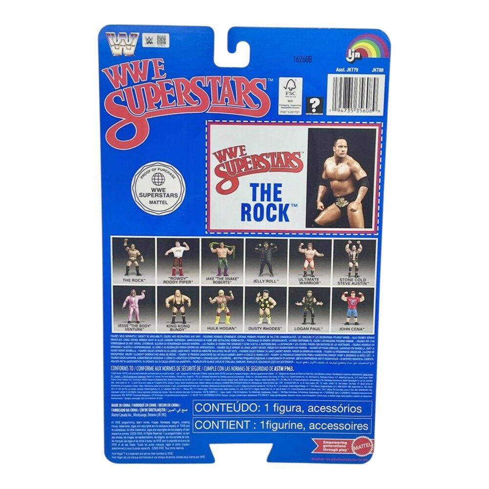 WWE LJN Superstars Figure - The Rock Blue Card