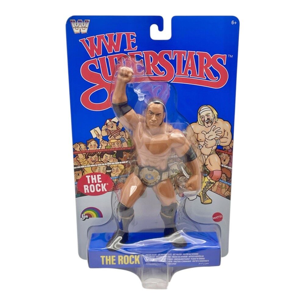 WWE LJN Superstars Figure - The Rock Blue Card