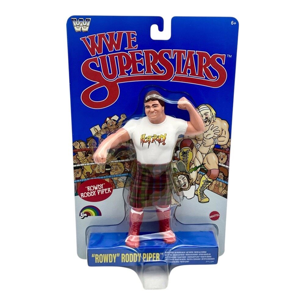 WWE LJN Superstars Figure - "Rowdy" Roddy Piper Blue Card