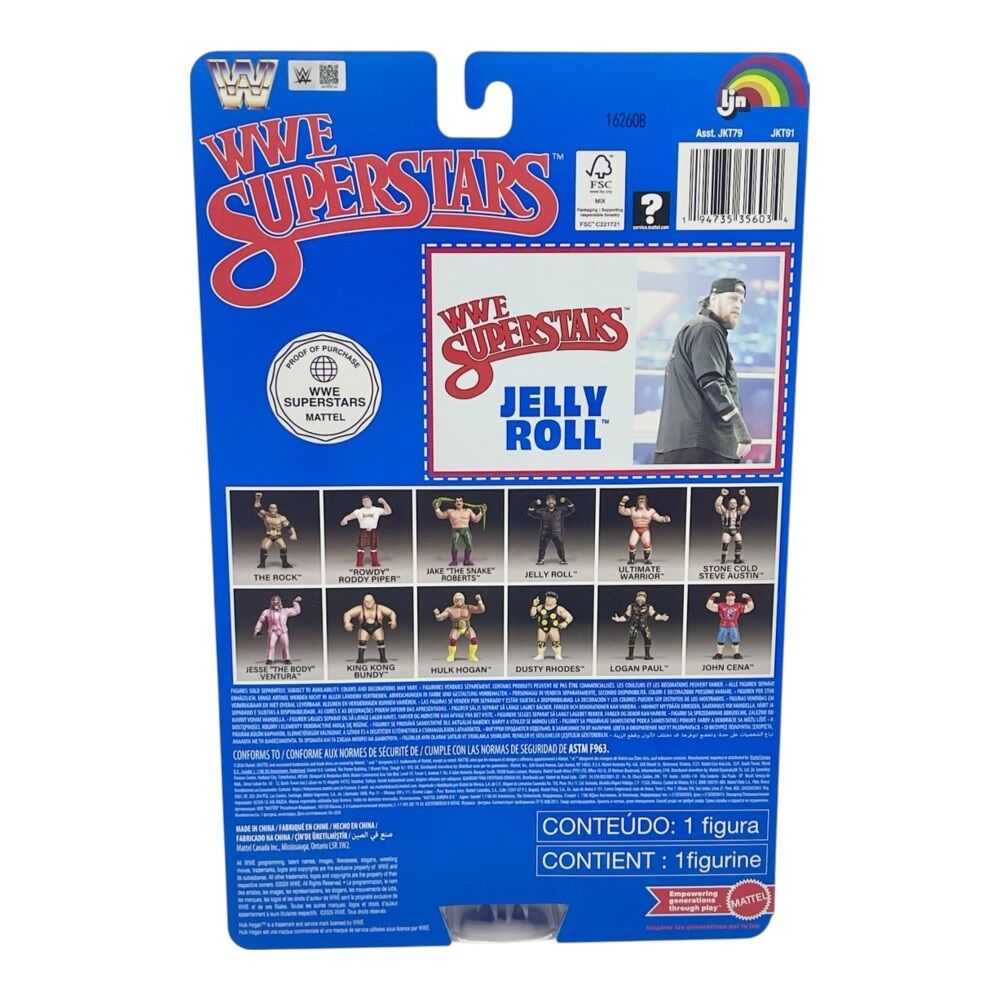 WWE LJN Superstars Jelly Roll Blue Card Figure
