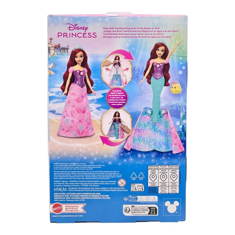 Disney Princess Ariel 2-in-1 Human to Mermaid Transforming Fashion Doll
