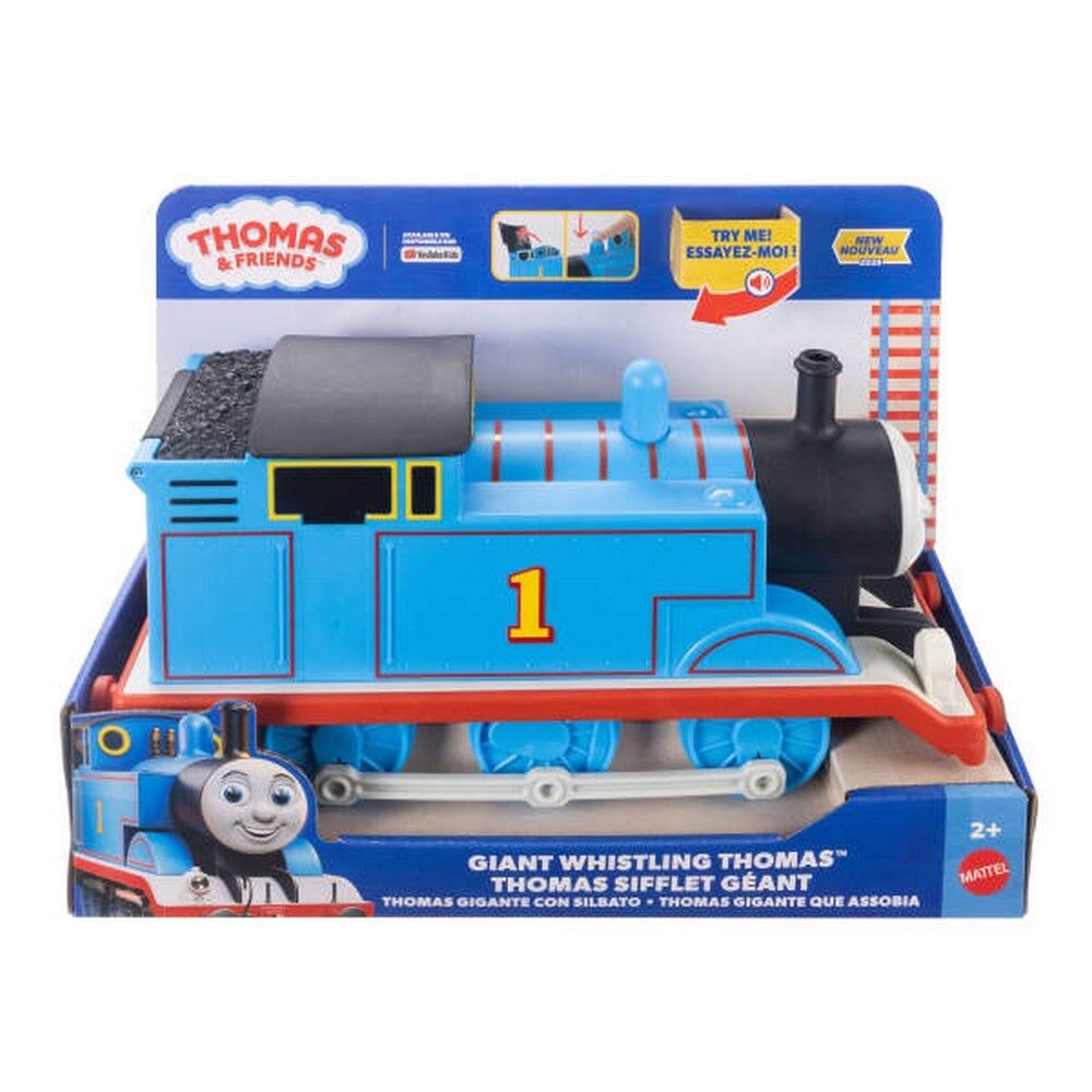 Thomas & Friends Giant Whistling Thomas from Fisher-Price, Large-Scale Engine with Push-Button Sound