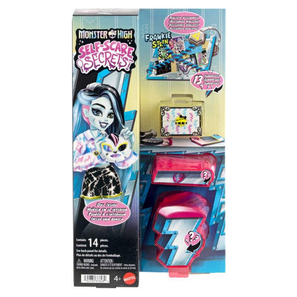 Monster High Self-Scare Secrets Frankie Stein Fashion Doll with 13 Realistic Accessories
