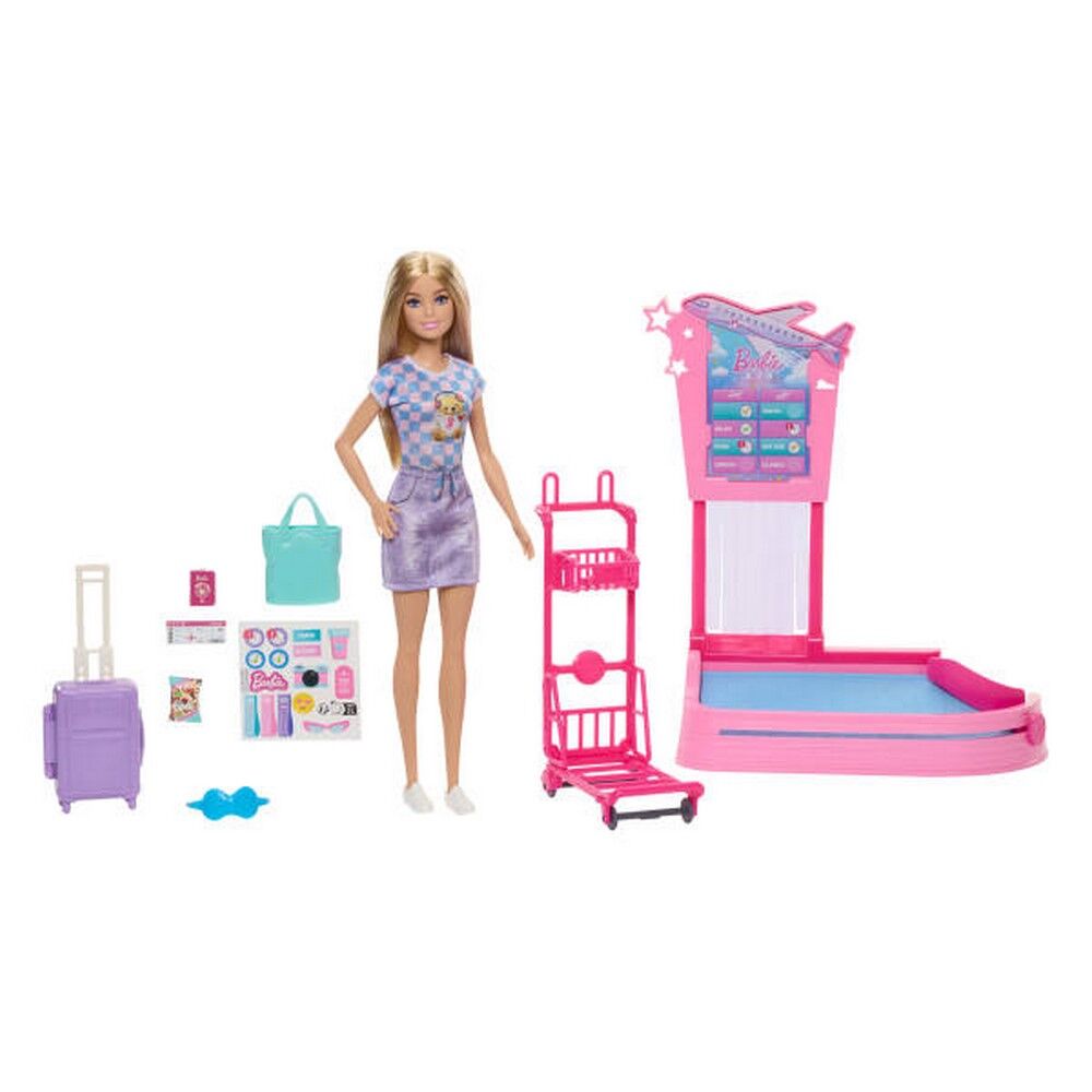Barbie Malibu Travel Doll Baggage Claim Playset & Accessories