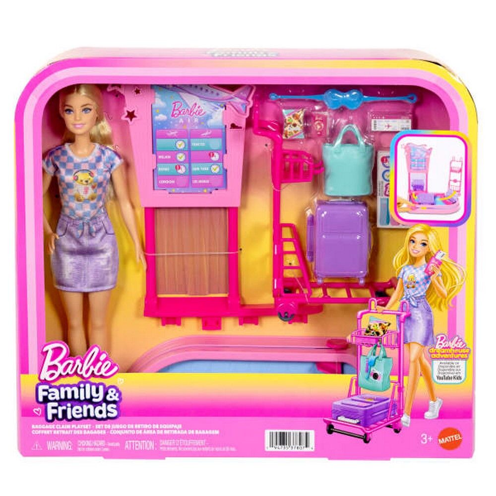 Barbie Malibu Travel Doll Baggage Claim Playset & Accessories