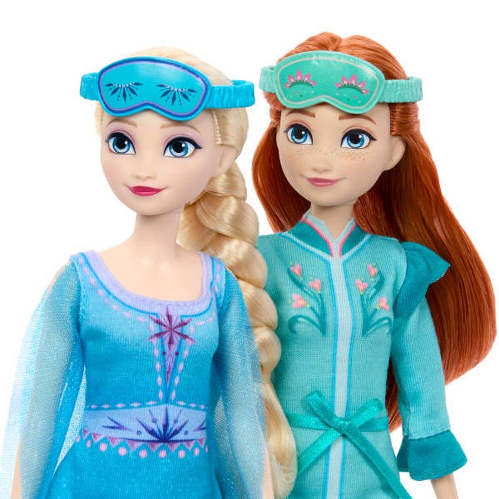 Disney Frozen Slumber Sister Set with Anna & Elsa Fashion Dolls, Olaf & 14 Accessories