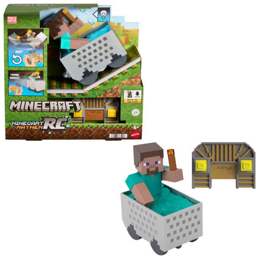 Minecraft Minecart Mayhem RC Remote Control Vehicle with Steve