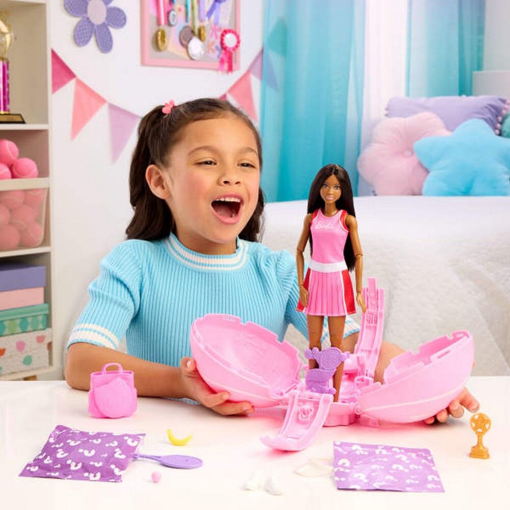 Barbie Team Barbie Roll & Reveal Tennis Player Doll with 8 Surprises