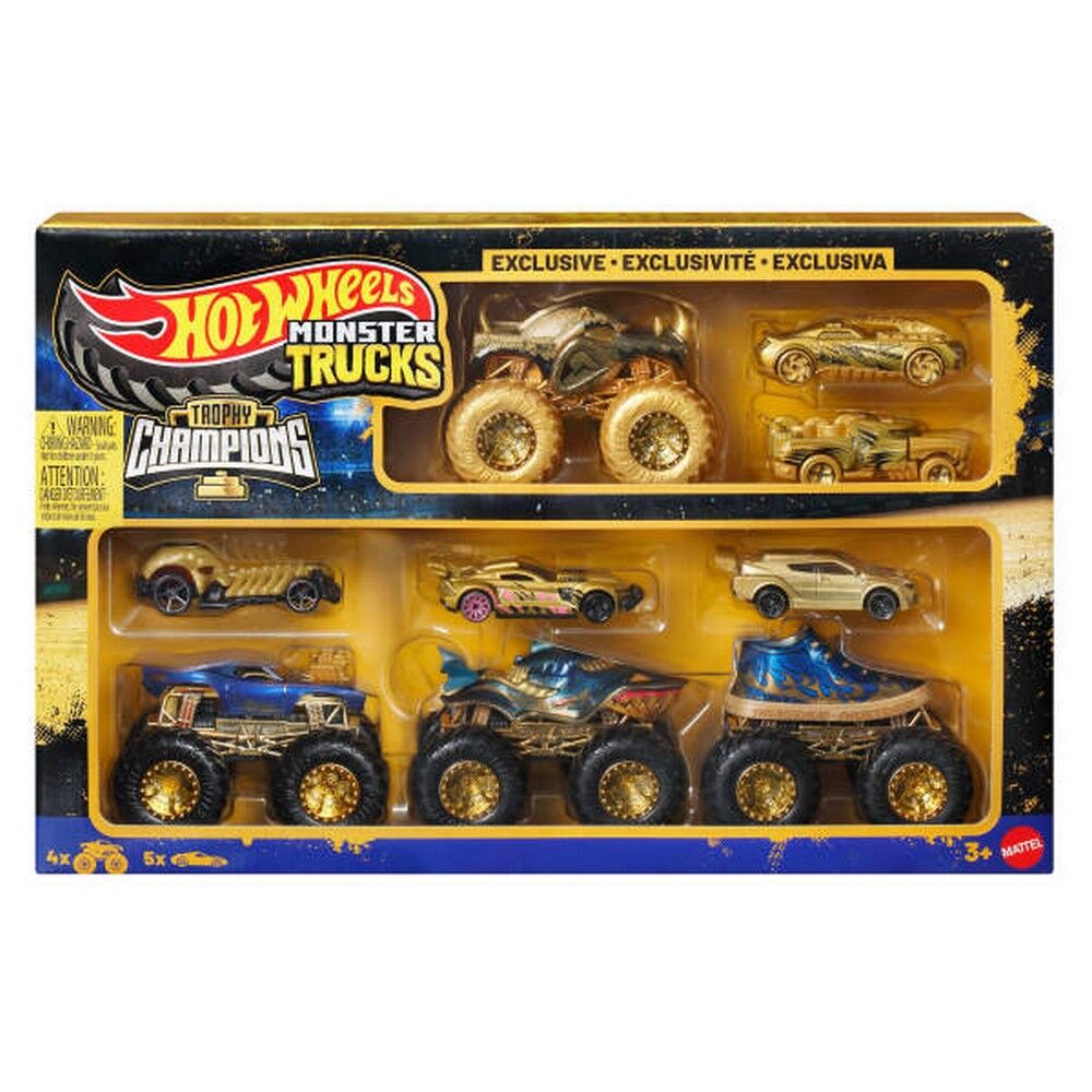 Hot Wheels Monster Trucks Trophy Champions 9-Vehicle Gift Pack