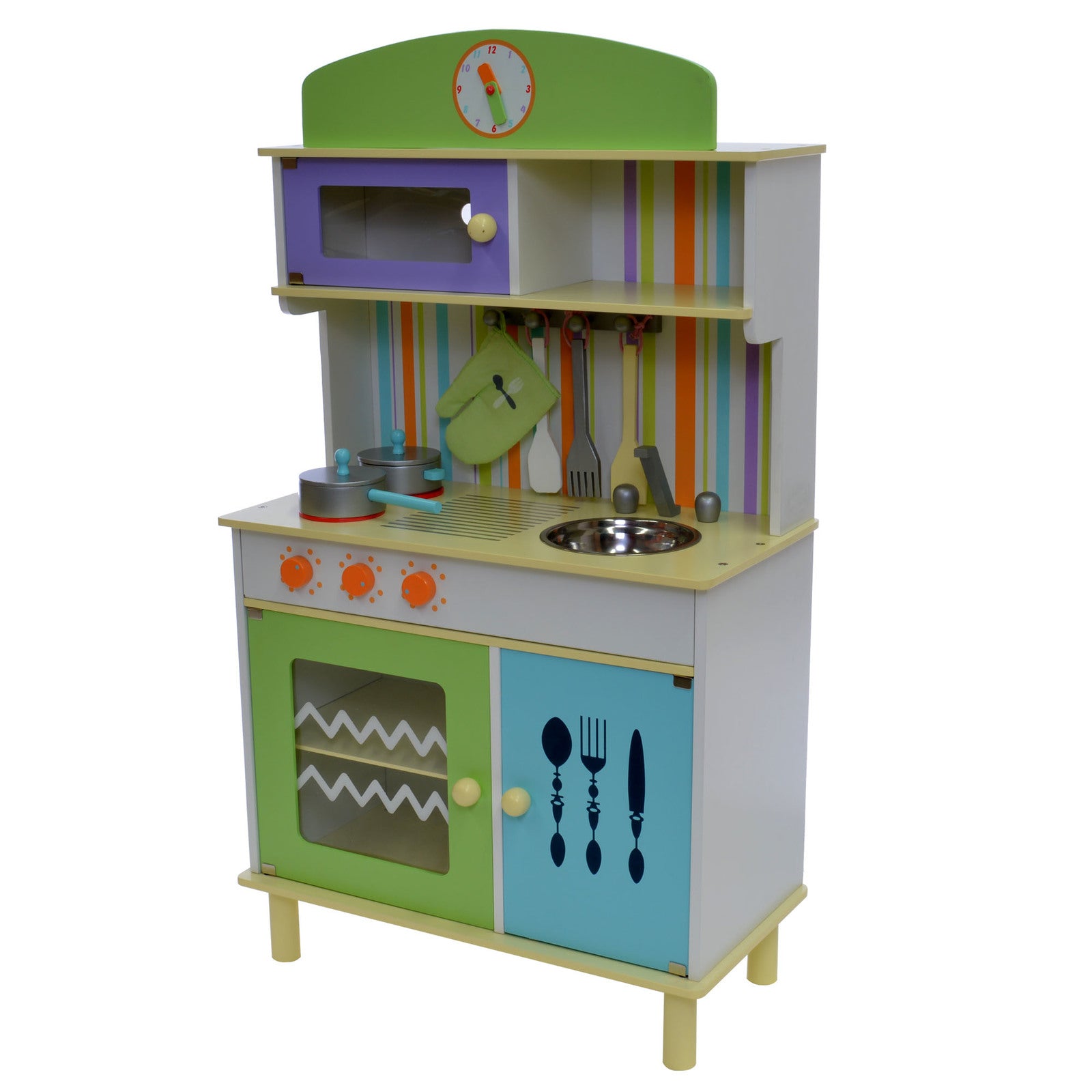 Wooden Kitchen - Blue & Green