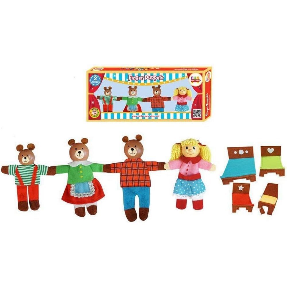 Goldilocks & the 3 Bears Finger Puppets 8 Piece