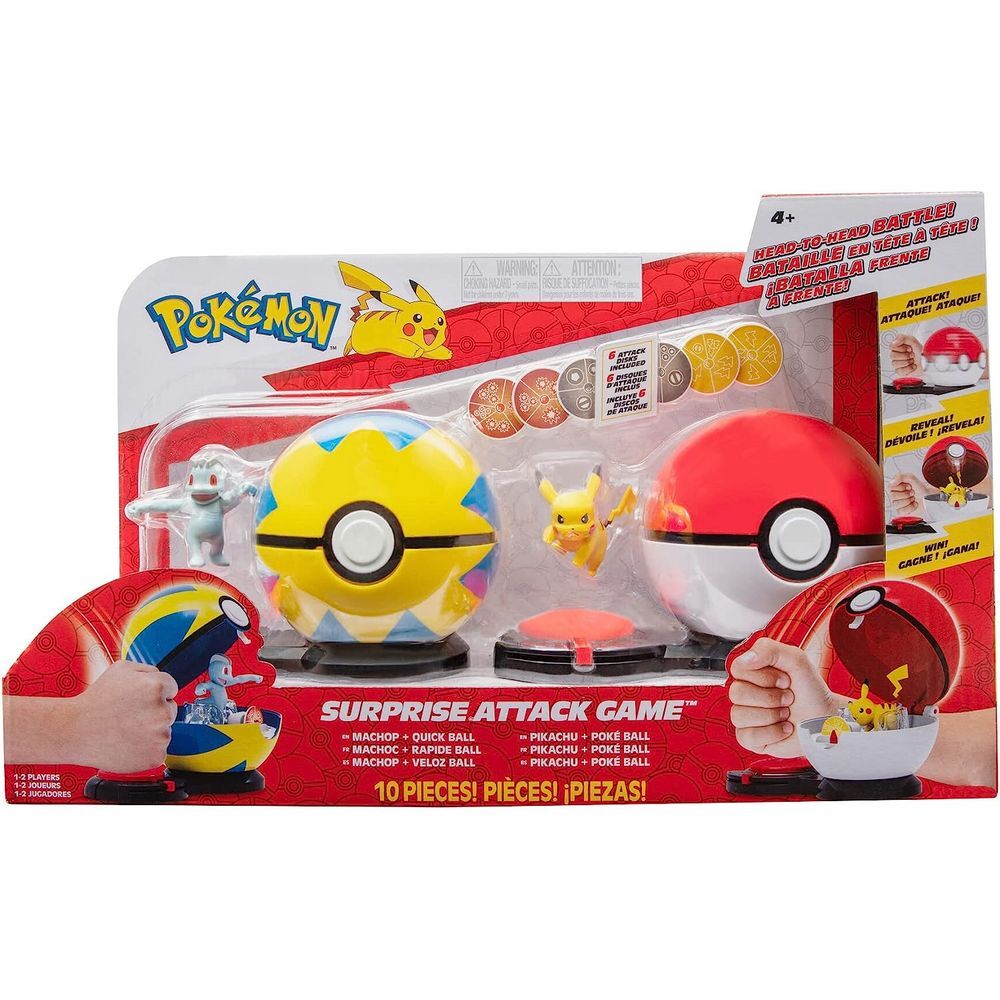 Pokemon Surprise Attack Game - Machop & Pikachu