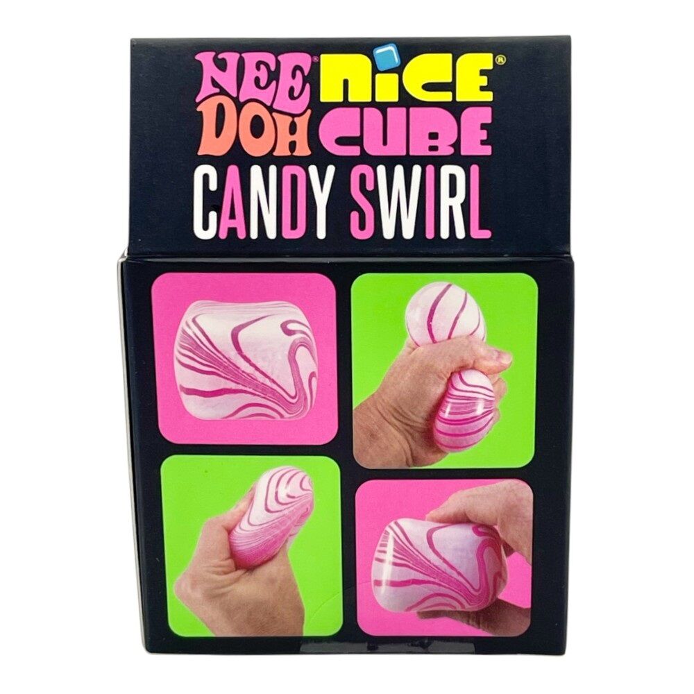 NeeDoh Nice Cube Candy Swirl Super Solid Sensory Squish