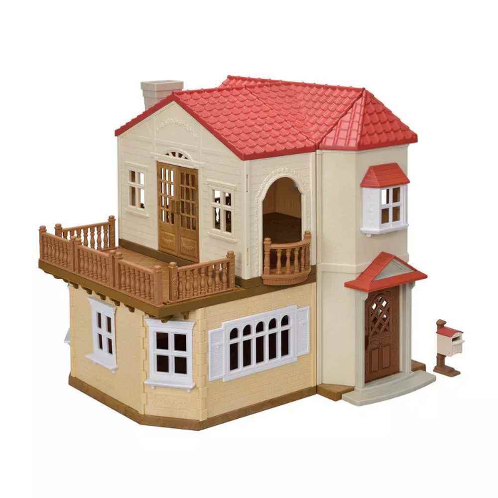 Sylvanian Families Red Roof Country Home Gift Set with Secret Attic Playroom