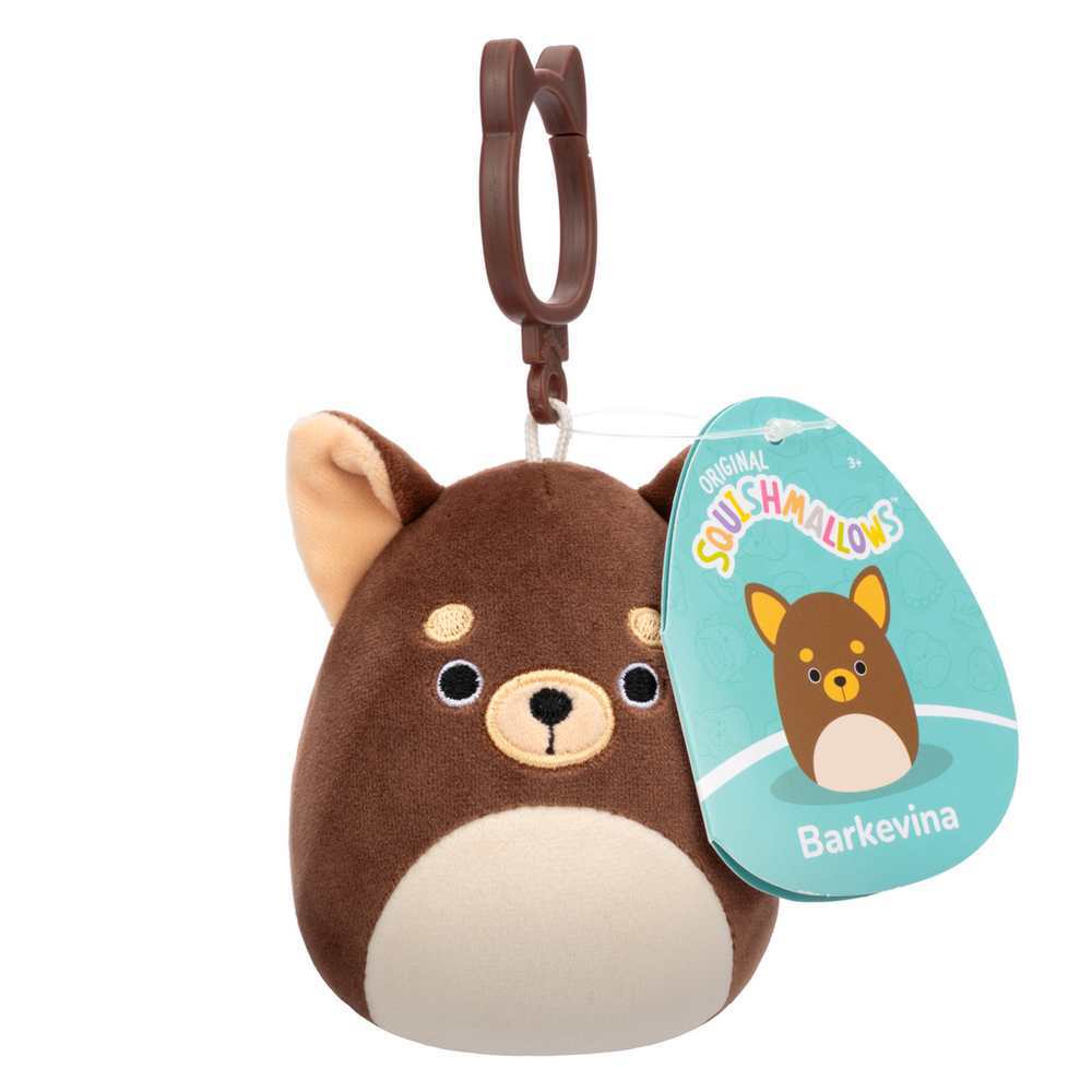 Squishmallows 3.5" Clip On - Barkevina the Brown Chihuahua