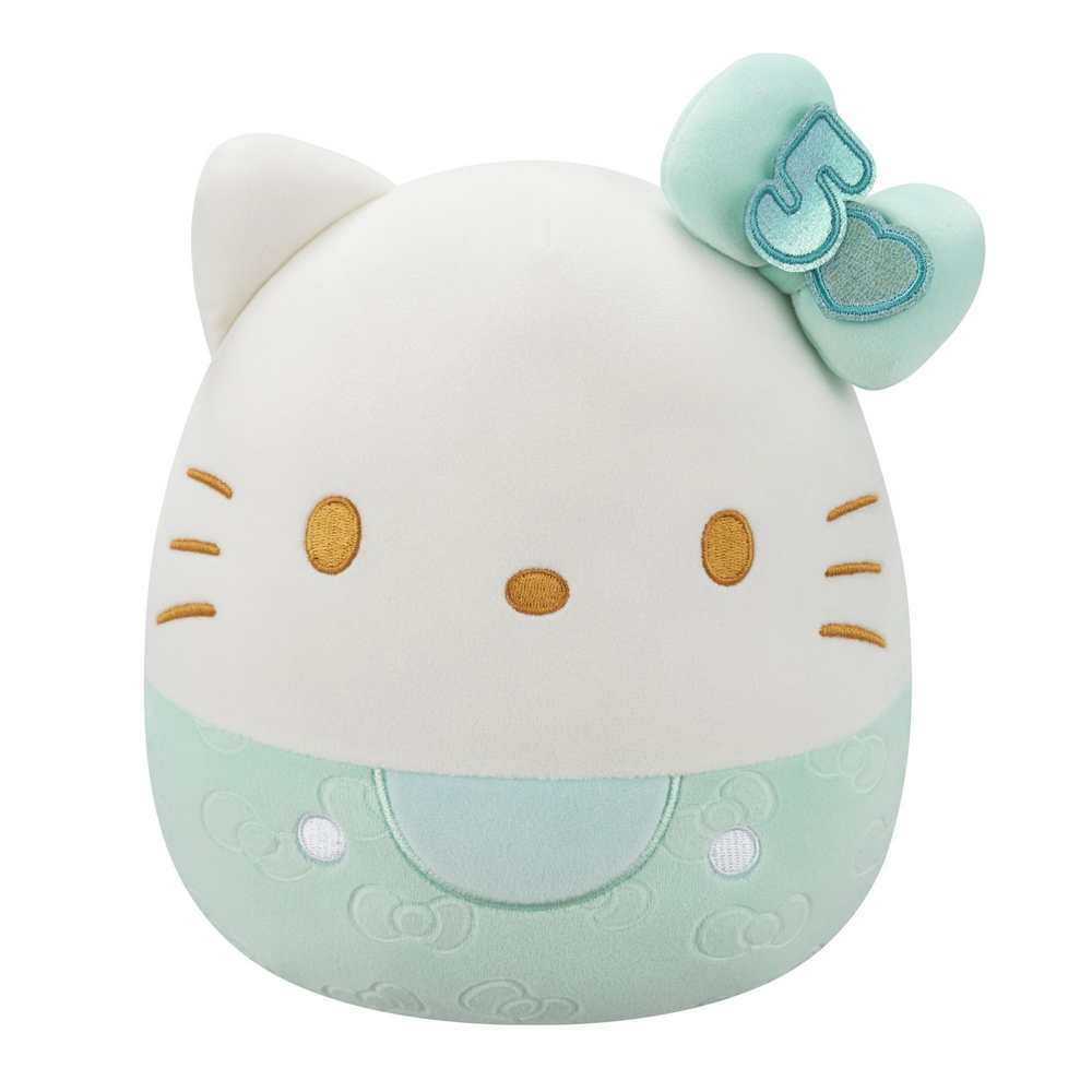 Squishmallows 8" 50th Anniversary Bow - Hello Kitty Green