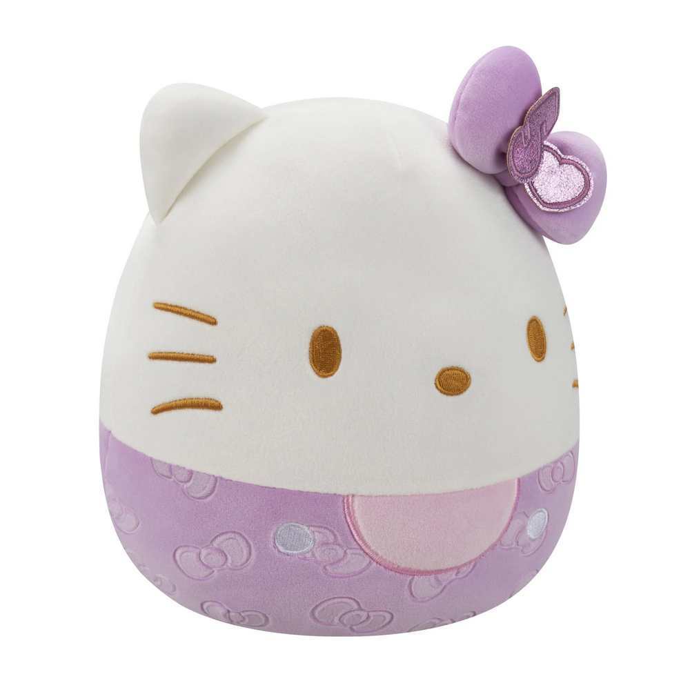 Squishmallows 8" 50th Anniversary Bow - Hello Kitty Purple