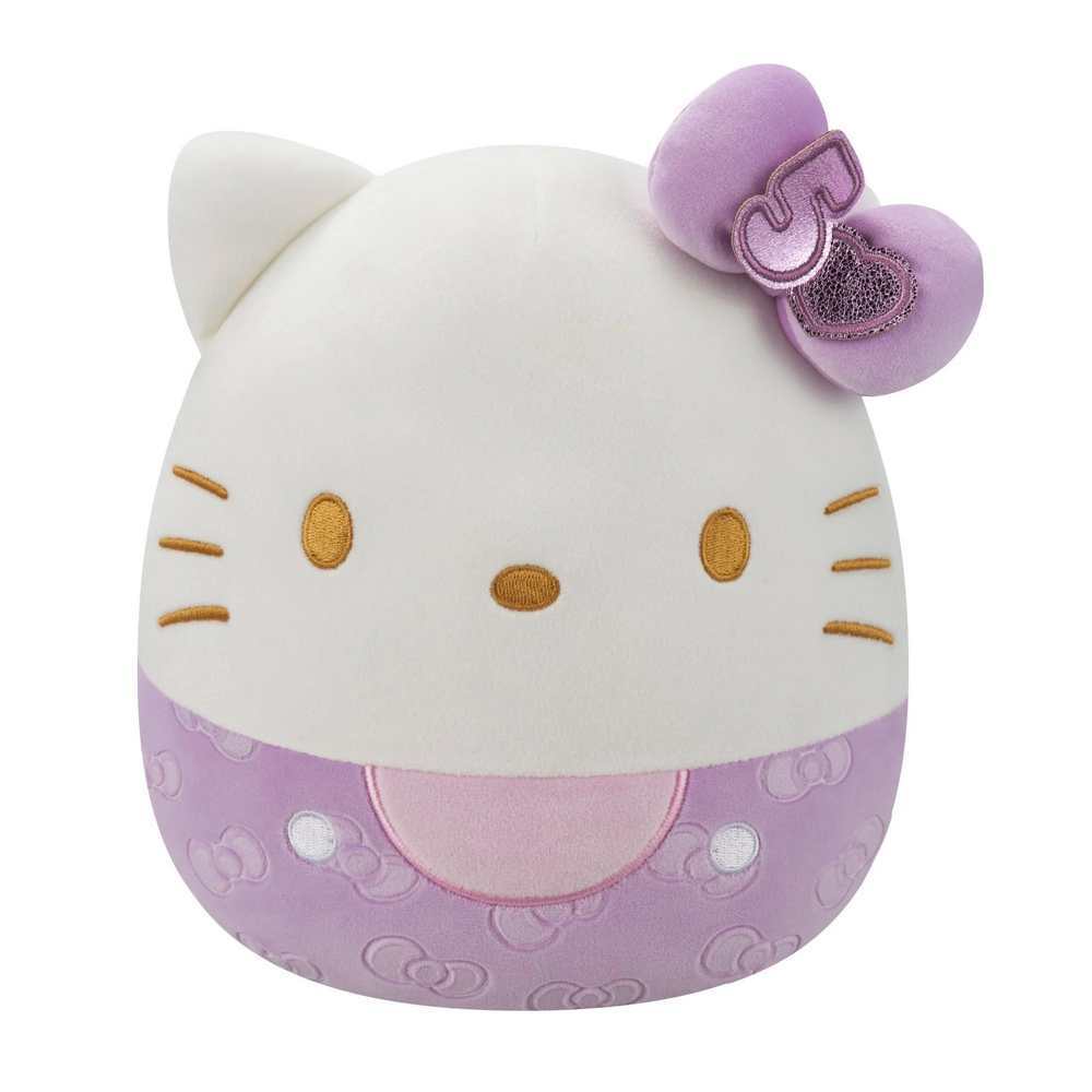 Squishmallows 8" 50th Anniversary Bow - Hello Kitty Purple