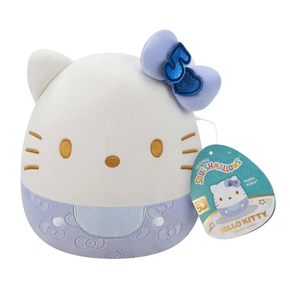 Squishmallows 8" 50th Anniversary Bows - Hello Kitty Blue