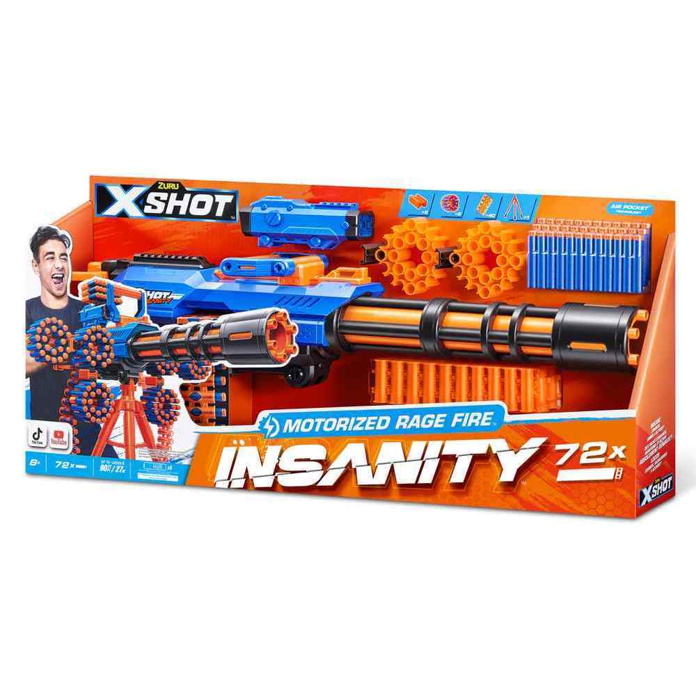Zuru X-SHOT Motorised Gatling Blaster & Tripod Includes 72 Darts