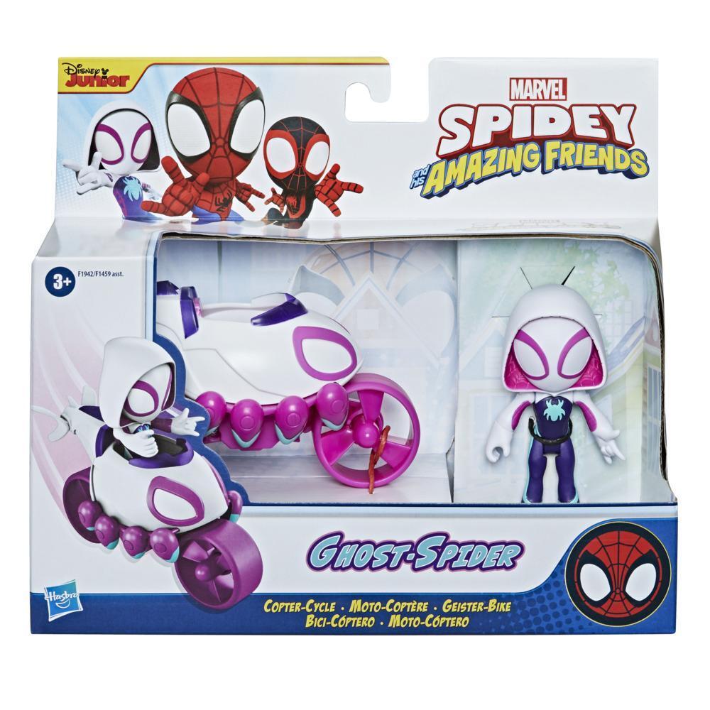 Spidey and His Amazing Friends - Ghost Spider Figure & Copter Cycle