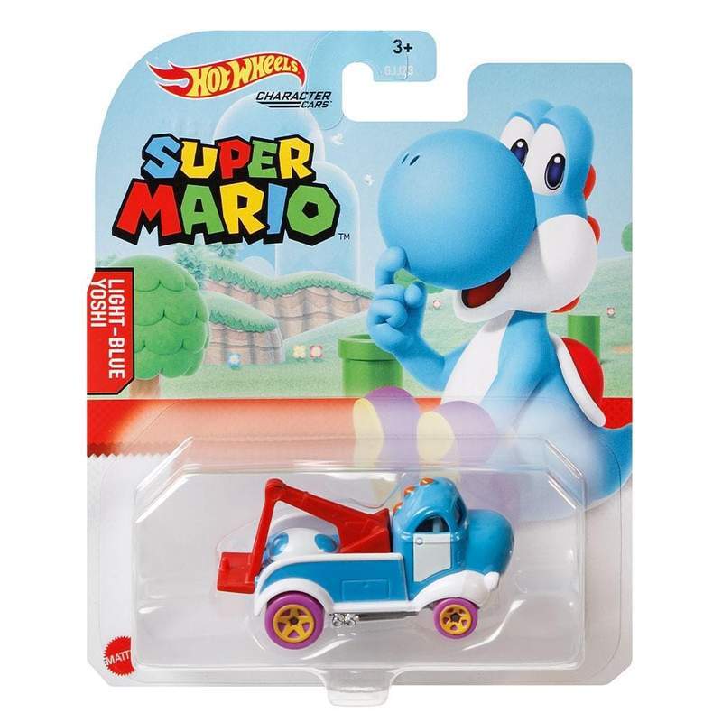 Hot Wheels Character Cars Super Mario - Light Blue Yoshi